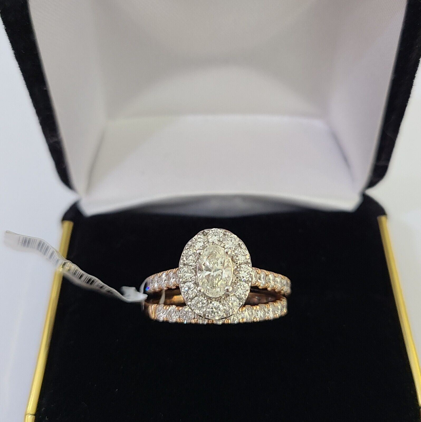 14k Rose Gold Diamond Bridal Ring Band Set Ladies Wedding Real Engagement - Reva Jeweler