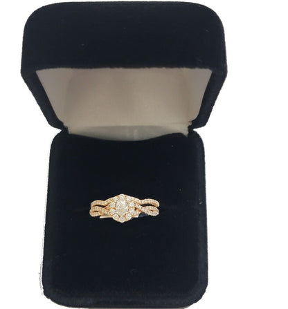 14k Rose Gold Diamond Ring Band Set Ladies Wedding Engagement Anniversary ,Solid - Reva Jeweler
