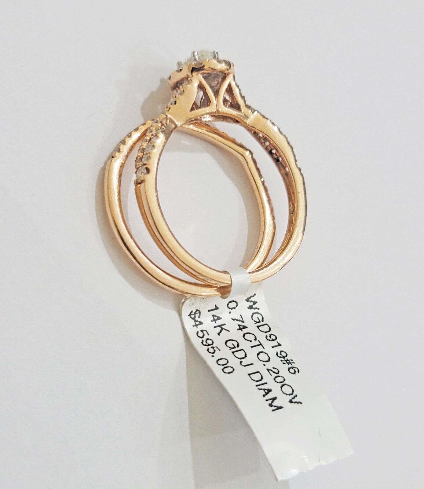 14k Rose Gold Diamond Ring Band Set Ladies Wedding Engagement Solid REAL - Reva Jeweler