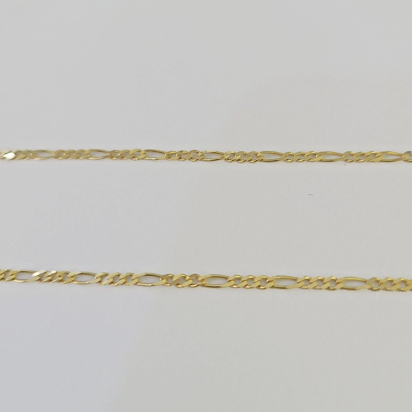 14k Solid Figaro Chain Necklace Yellow Gold 1mm Female 20" Real