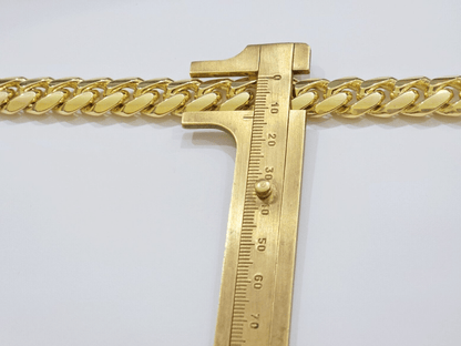 14k Solid Gold bracelet Miami Cuban Link 9 Inch 13mm Mens REAL 14 KT SOLID HEAVY - Reva Jeweler
