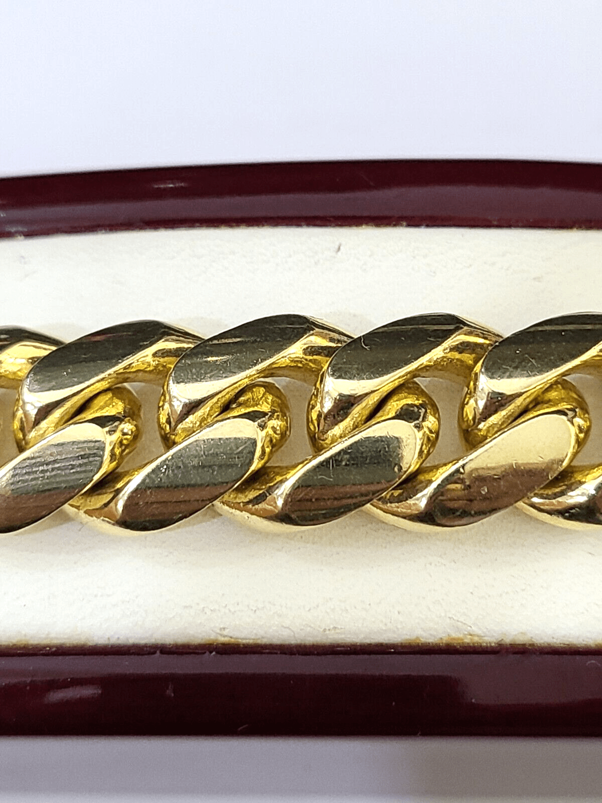 14K Solid Gold Miami Cuban Bracelet 9.5" Inch 13mm 14K Box Clasp Link - Reva Jeweler