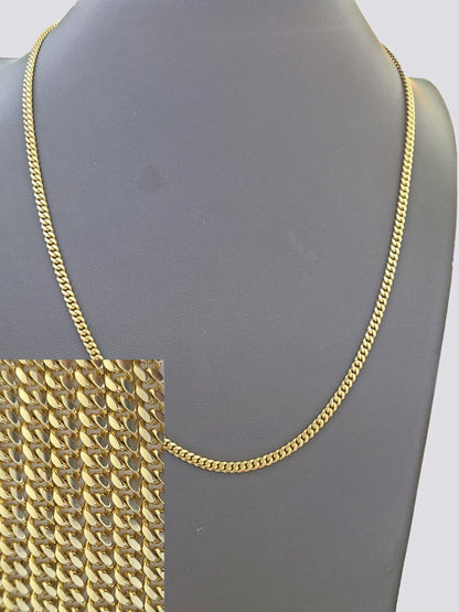 14K Solid Yellow Gold 4mm Miami Cuban Link Chain Necklace 26" Inch 14Kt