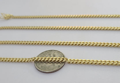 14K Solid Yellow Gold 4mm Miami Cuban Link Chain Necklace 26" Inch 14Kt
