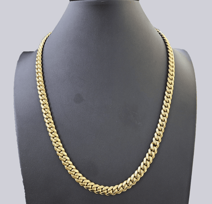 14K Solid Yellow Gold 9mm Miami Cuban Link Chain Necklace 24" Inch 14Kt