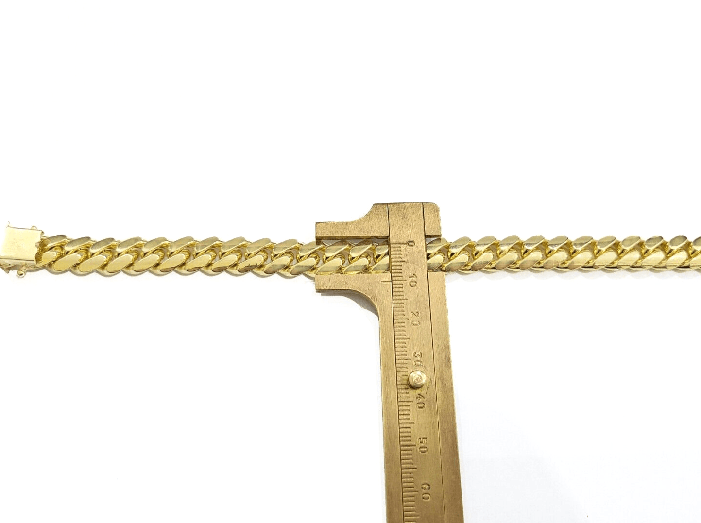 14k Solid Yellow Gold Miami Cuban Bracelet 10mm 9'' inch Real 14kt Unisex - Reva Jeweler