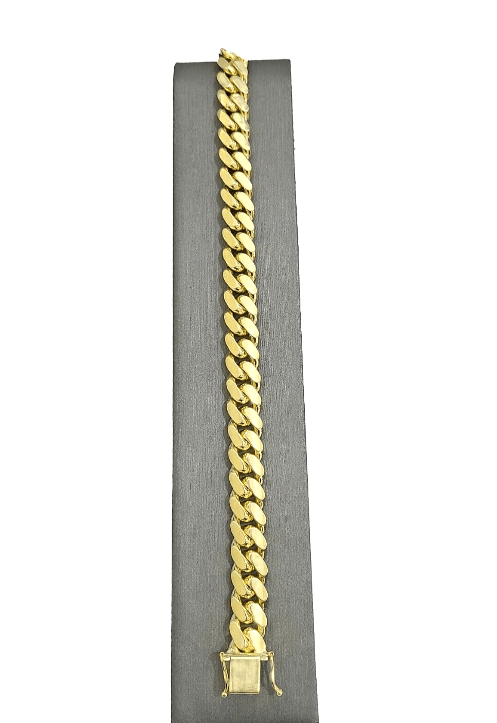14k Solid Yellow Gold Miami Cuban Bracelet 10mm 9'' inch Real 14kt Unisex - Reva Jeweler