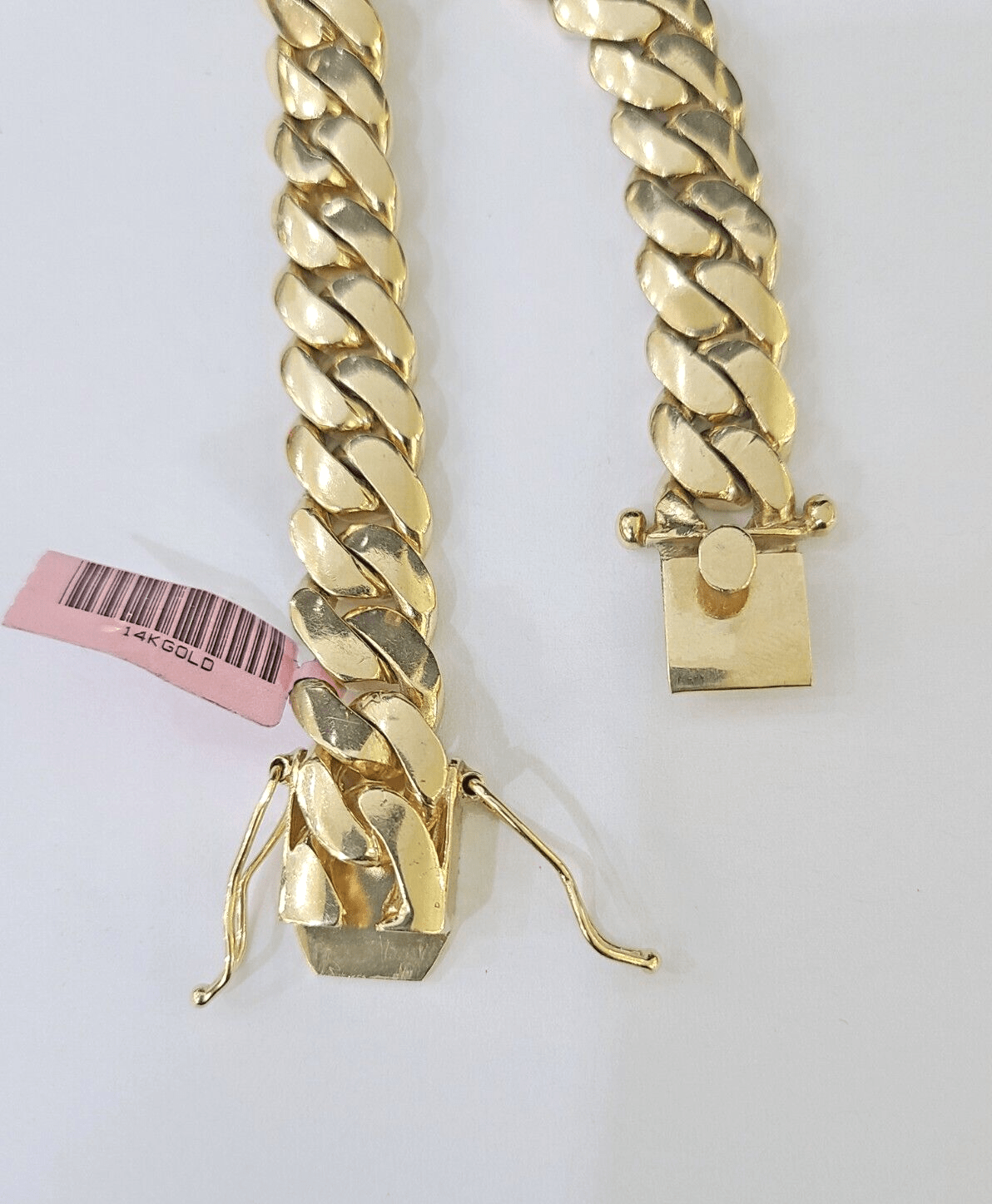 14K Solid Yellow Gold Miami Cuban Bracelet Box Clasp 7.5" Inch 12mm Link - Reva Jeweler