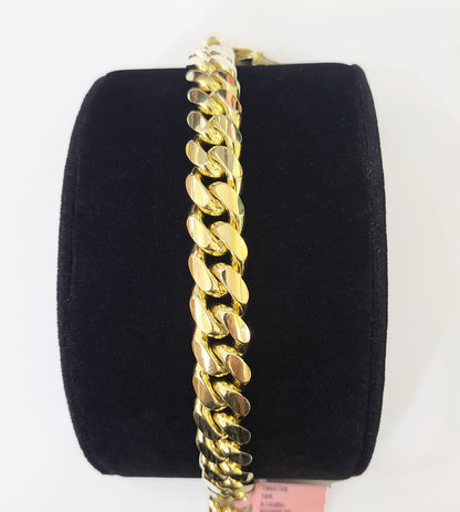 14K Solid Yellow Gold Miami Cuban Bracelet Box Clasp 9 Inch 13mm Link ON SALE - GoldenlinQ
