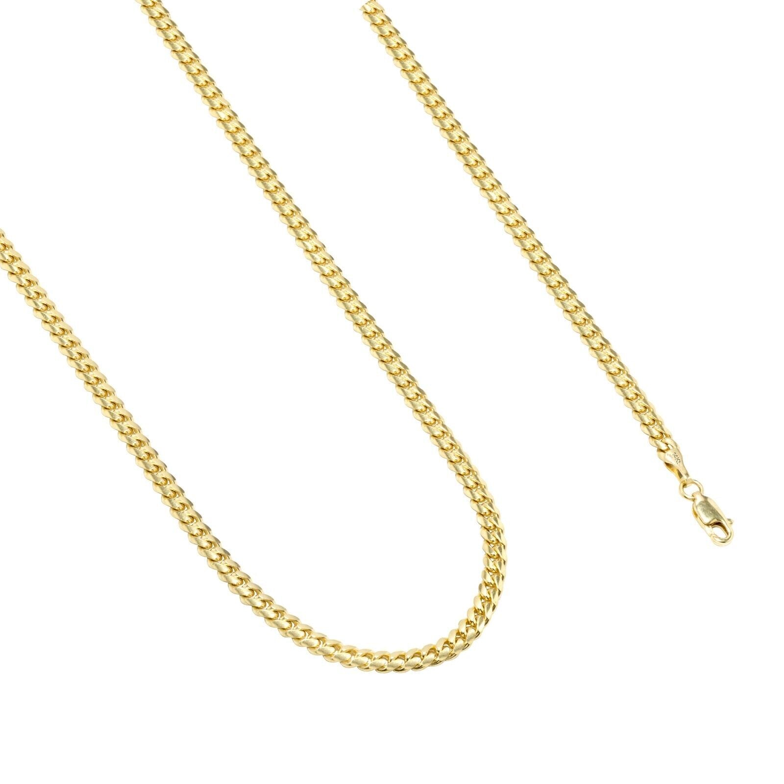 14k Solid Yellow Gold Miami Cuban Link Chain 5mm 26" Necklace 14kt Lobster Lock - GoldenlinQ