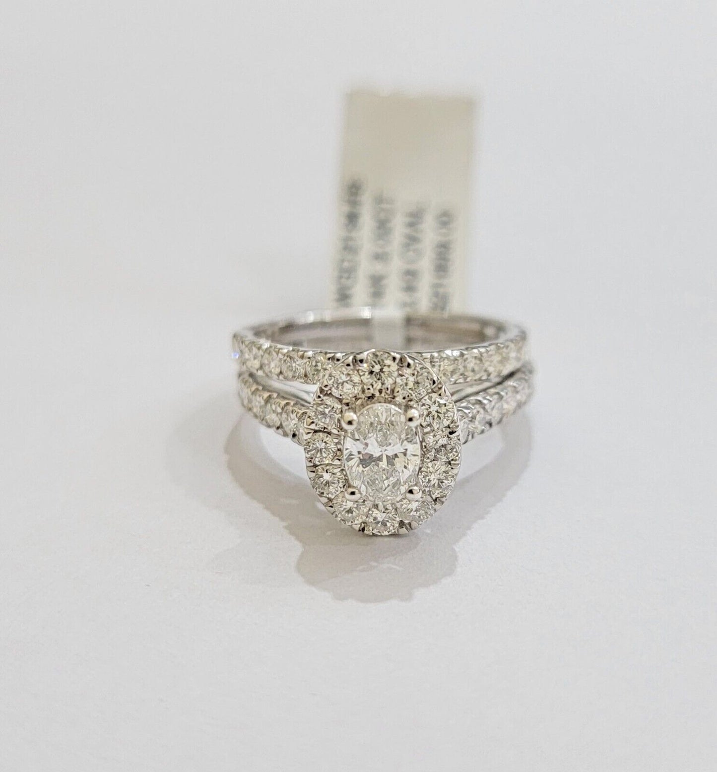 14k White Gold 2CT Diamond Ring Band Ladies Oval Solitaire Wedding Engagement - Reva Jeweler