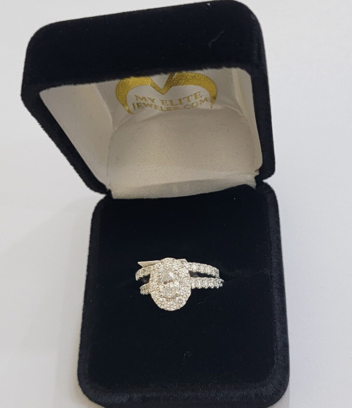 14k White Gold 2CT Diamond Ring Band Ladies Oval Solitaire Wedding Engagement - Reva Jeweler