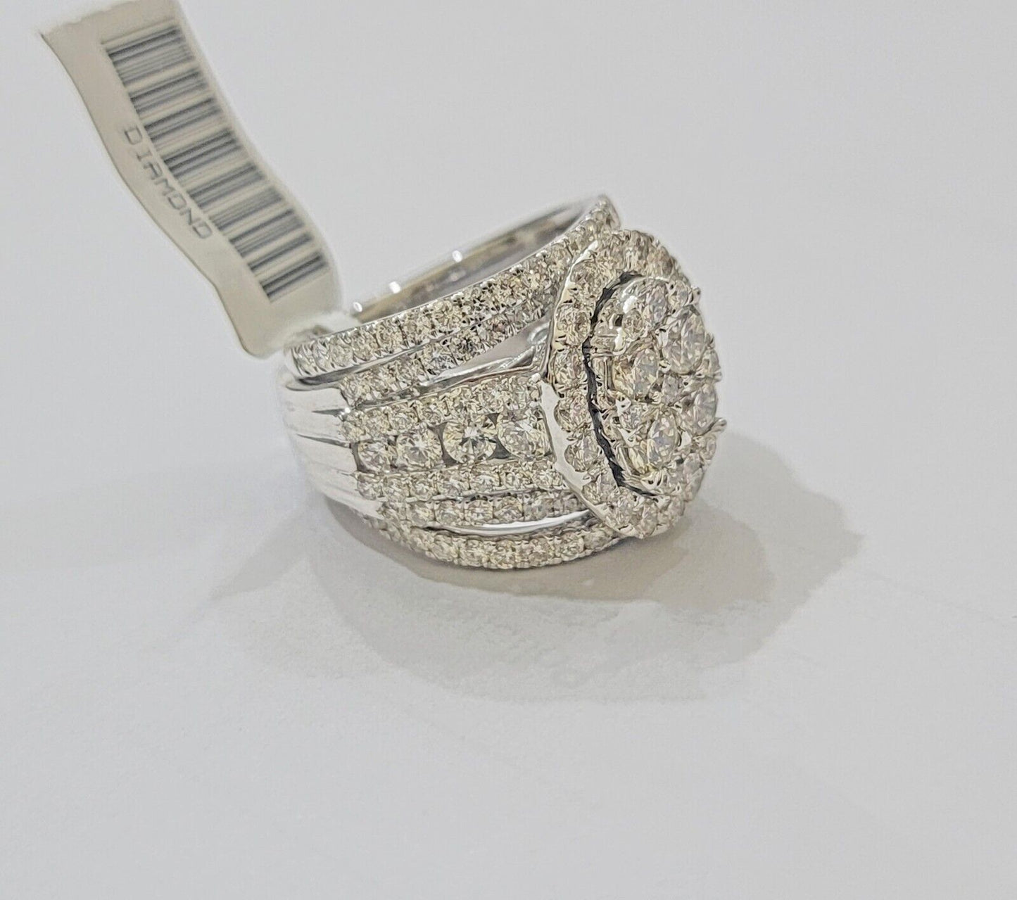 14k White Gold Diamond Ring & Band Ladies 4CTW Wedding Engagement Solid REAL - Reva Jeweler