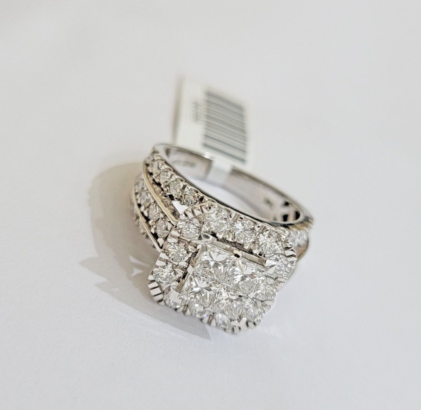 14k White Gold Diamond Ring Ladies 3CT Wedding Engagement Women Solid Band REAL - Reva Jeweler