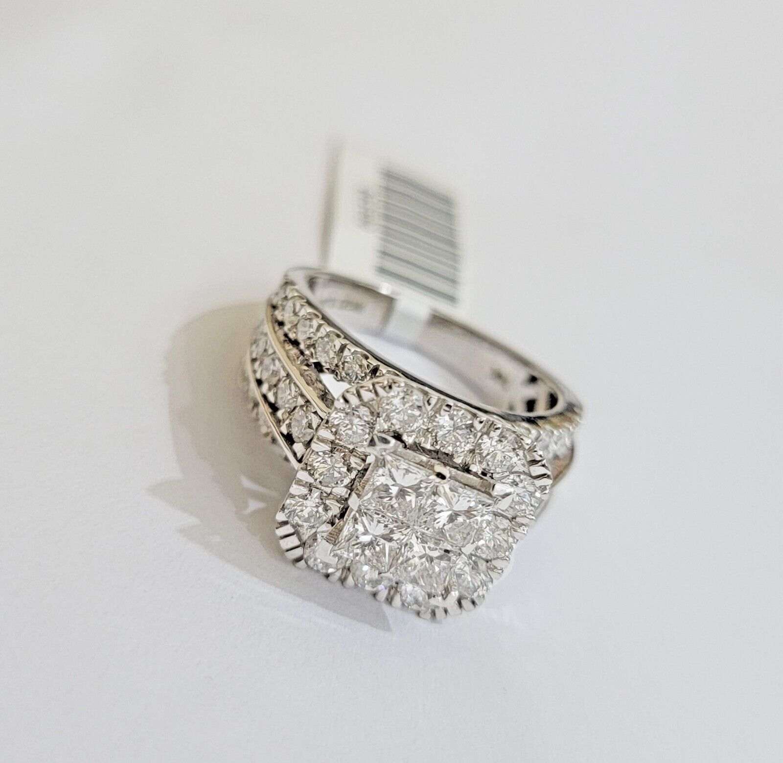 14k White Gold Diamond Ring Ladies 3CT Wedding Engagement Women Solid Band REAL - Reva Jeweler