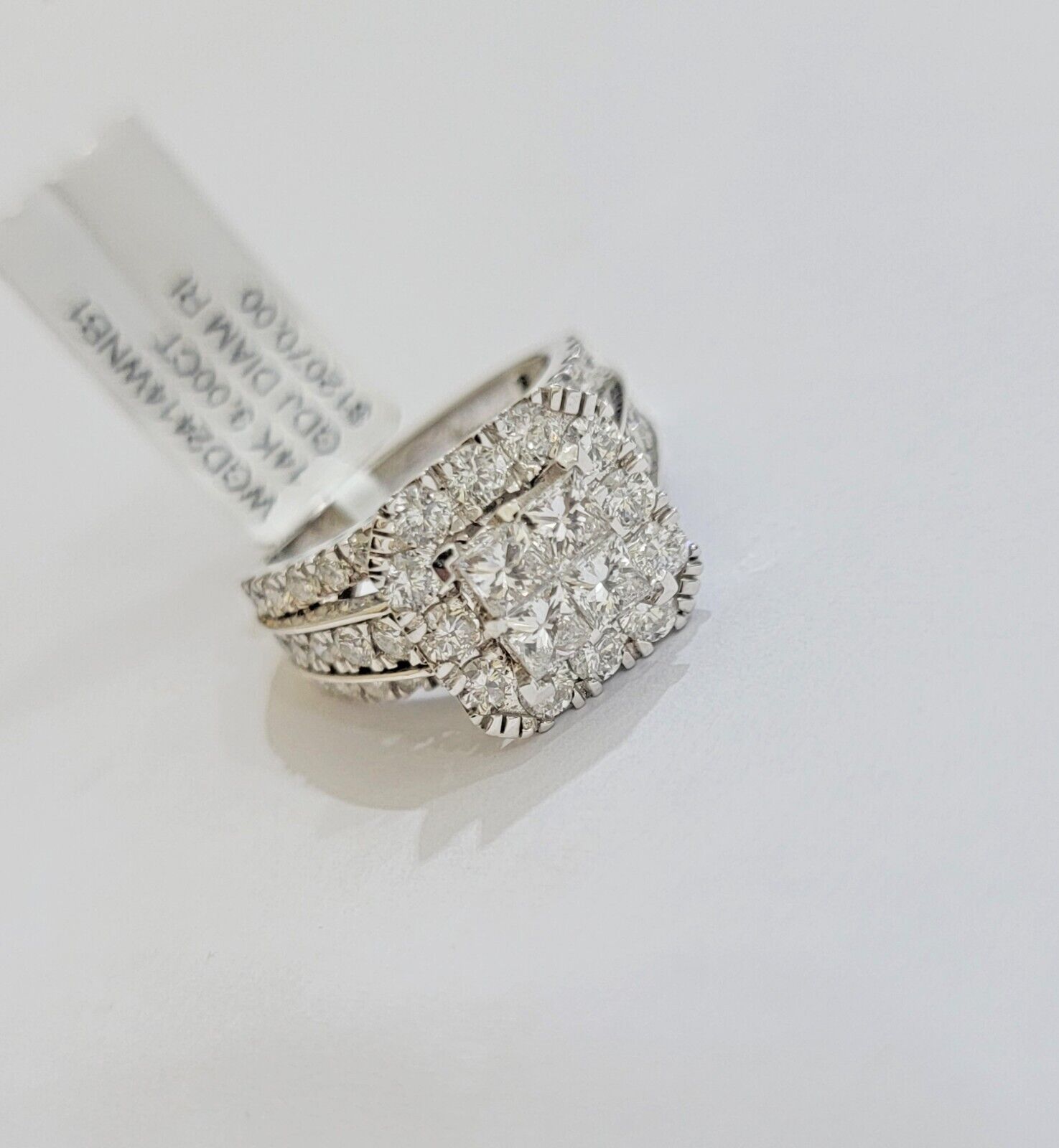 14k White Gold Diamond Ring Ladies 3CT Wedding Engagement Women Solid Band REAL - Reva Jeweler