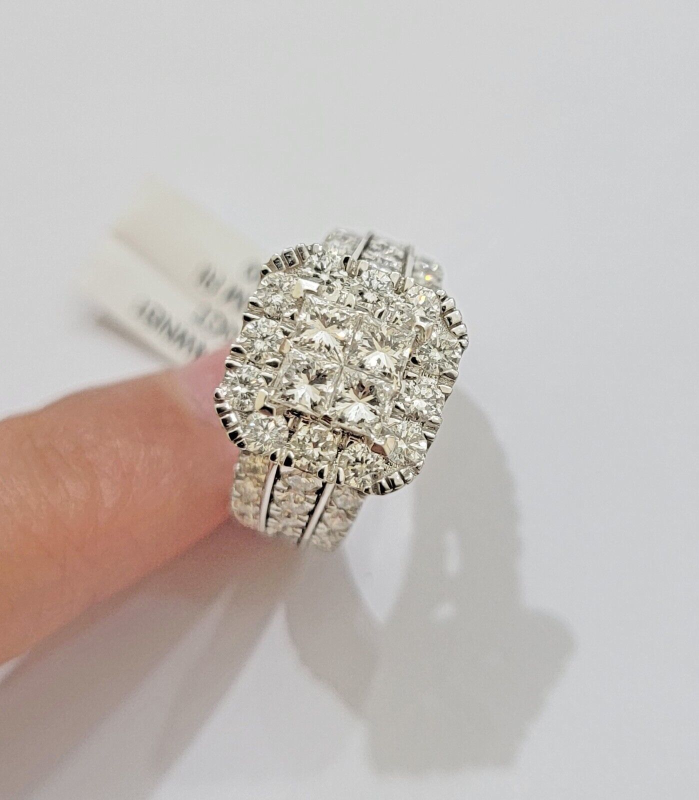 14k White Gold Diamond Ring Ladies 3CT Wedding Engagement Women Solid Band REAL - Reva Jeweler