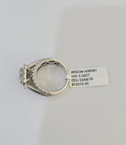 14k White Gold Diamond Ring Ladies Size 7 Engagement Weding Real Genuine - Reva Jeweler