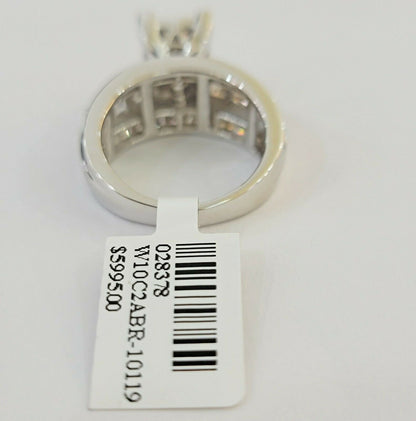 14k white Gold Ladies Ring 2 CT Diamond Princess Cut, Baguette, Round, REAL 14kt - Reva Jeweler