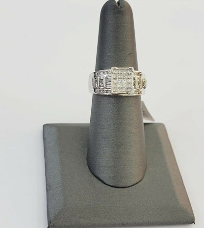 14k white Gold Natural Diamond Ladies Ring 1CT Diamond Real Women's Ring Band - Reva Jeweler