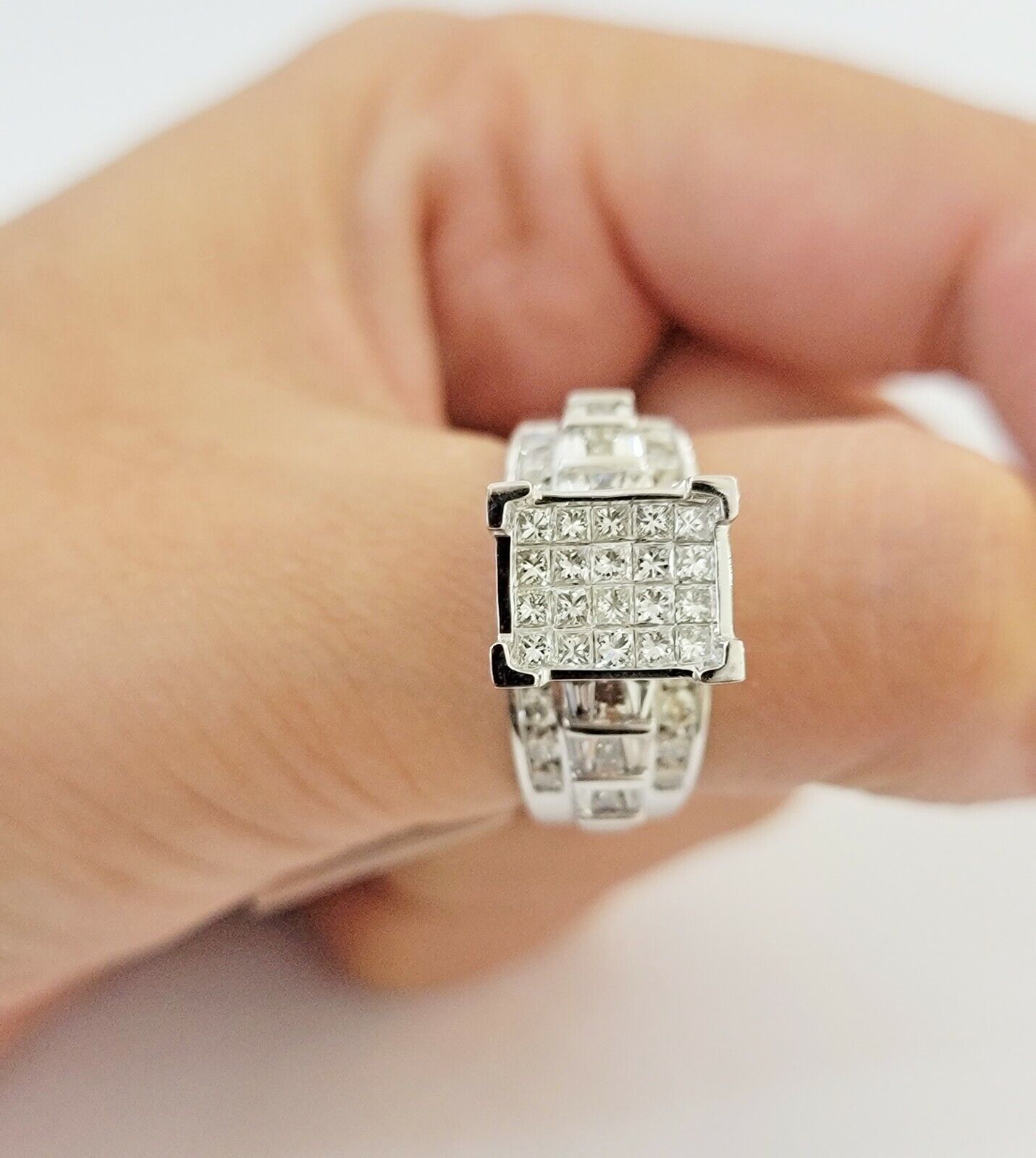 14k white Gold Natural Diamond Ladies Ring 1CT Diamond Real Women's Ring Band - Reva Jeweler