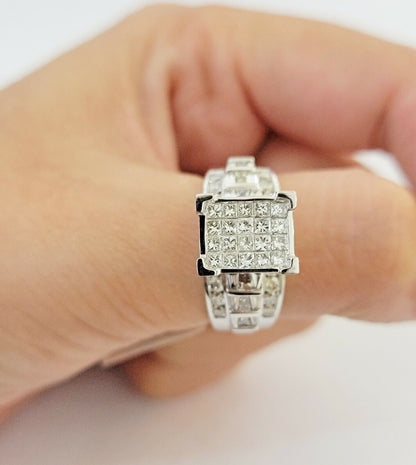 14k white Gold Natural Diamond Ladies Ring 1CT Diamond Real Women's Ring Band - Reva Jeweler