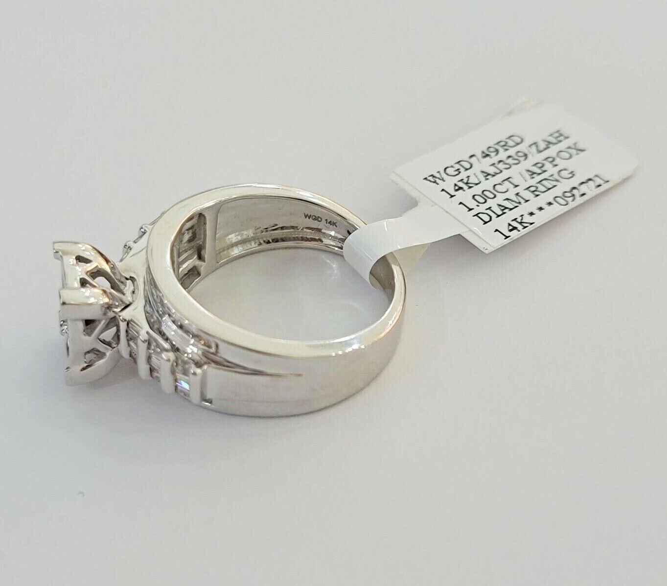 14k white Gold Natural Diamond Ladies Ring 1CT Diamond Real Women's Ring Band - Reva Jeweler
