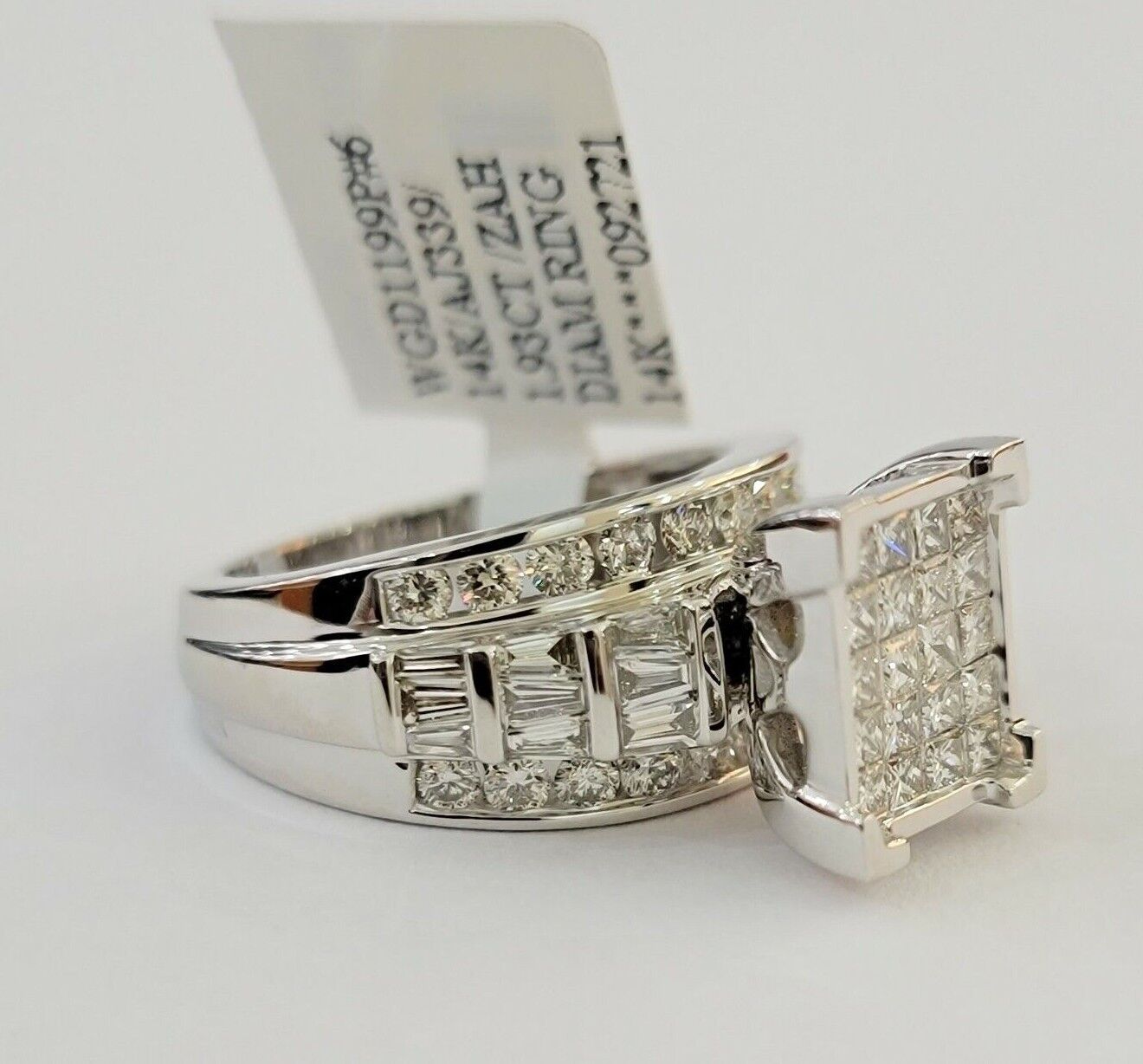 14k white Gold Natural Diamond Ladies Ring 2CT Diamond Real Women Ring Band REAL - Reva Jeweler