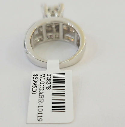 14k white Gold Natural Diamond Ladies Ring 2CT Diamond Real Women Ring Band REAL - Reva Jeweler