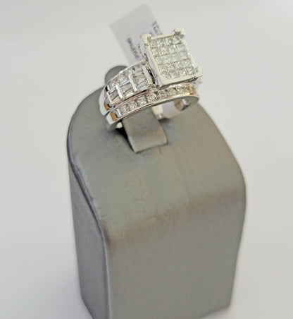 14k white Gold Natural Diamond Ladies Ring 2CT Diamond Real Women Ring Band REAL - Reva Jeweler