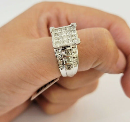 14k white Gold Natural Diamond Ladies Ring 2CT Diamond Real Women Ring Band REAL - Reva Jeweler
