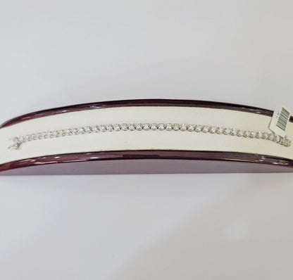 14k White Gold Tennis Bracelet Lab Created Diamond 5.00Ct Box Clasp Real Women - Reva Jeweler