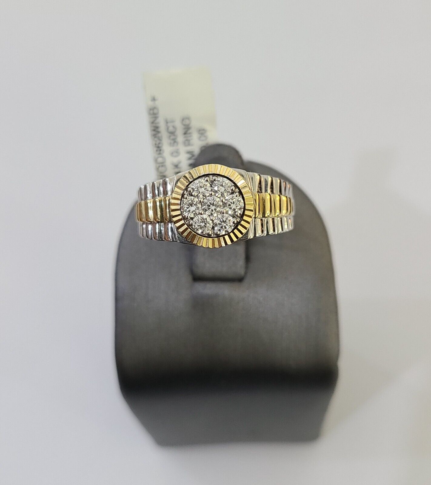 14k White Yellow Gold Diamond Mens Ring Band Wedding Genuine Natural Real - Reva Jeweler