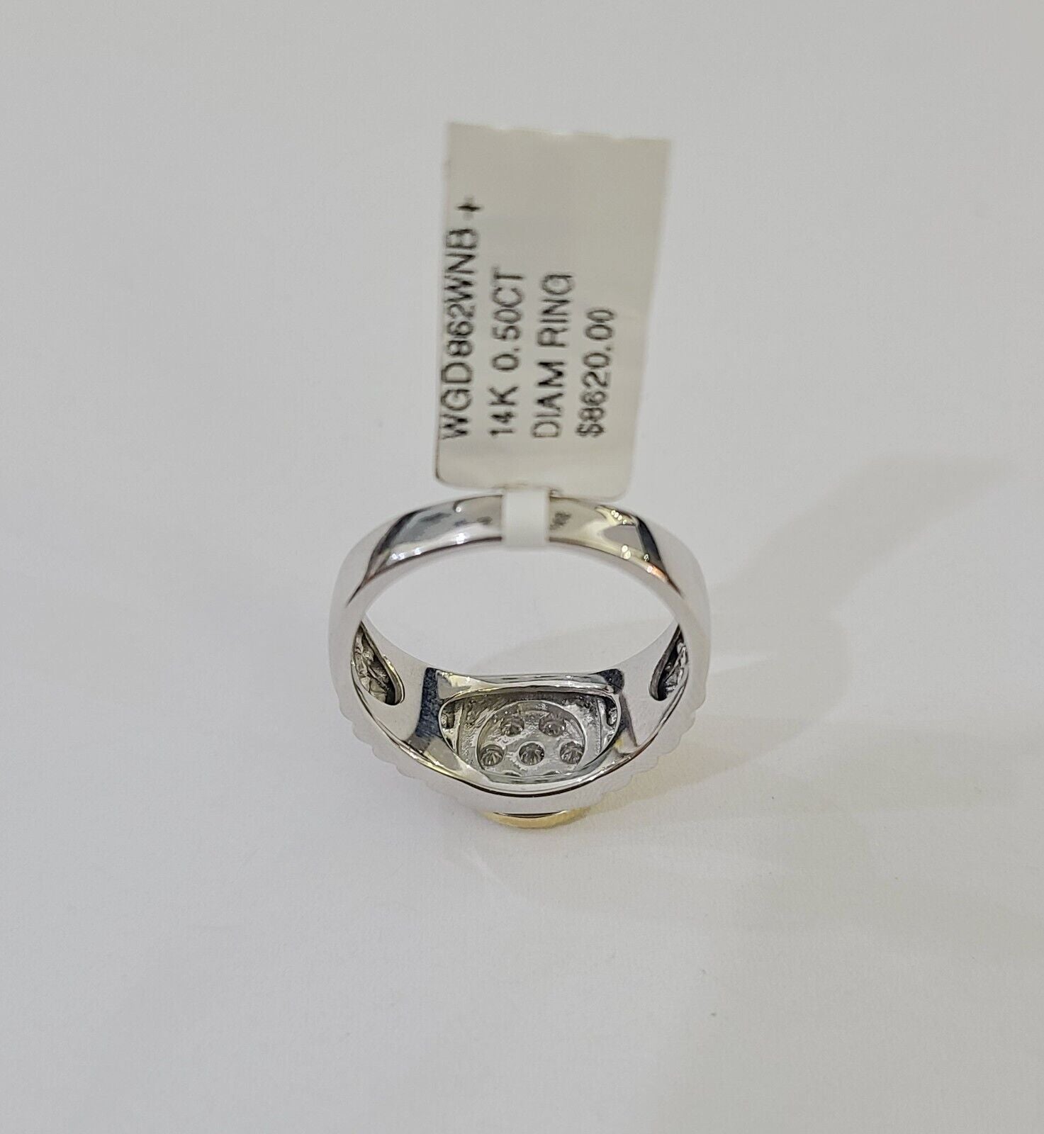14k White Yellow Gold Diamond Mens Ring Band Wedding Genuine Natural Real - Reva Jeweler