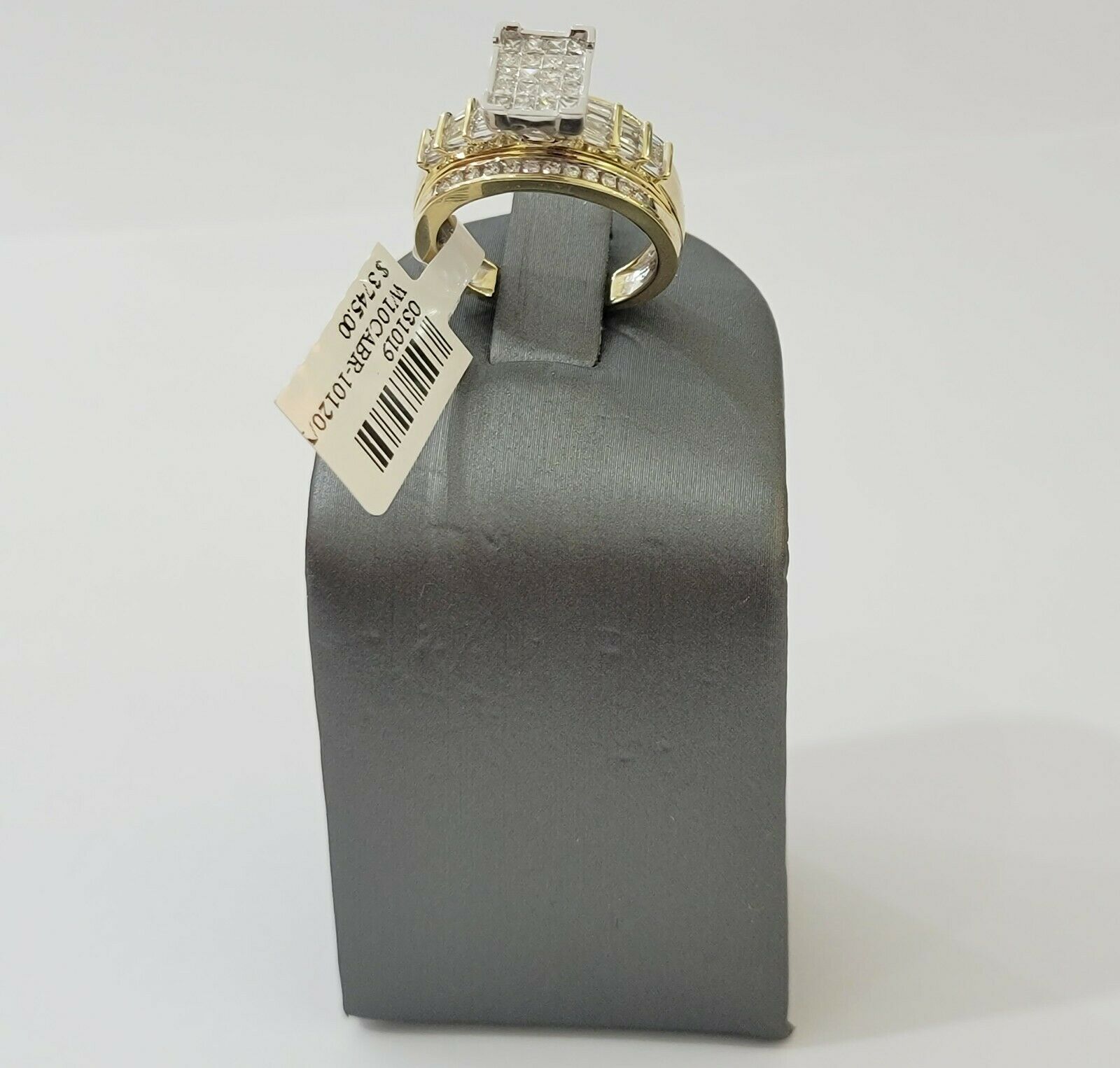14k Yellow Gold 1CT Diamond Ladies Ring Princess Cut Baguette Round Diamd, Women - Reva Jeweler