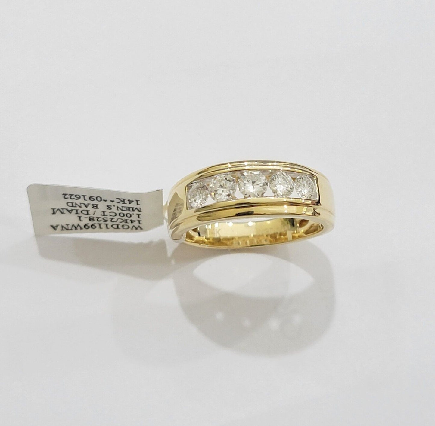 14k Yellow Gold 1CT Diamond Mens Ring Band Natural Diamonds Wedding Band, REAL - Reva Jeweler