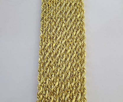 14k Yellow Gold 5mm Rope Chain Necklace 20"-28" Inch Real Gold 14kt All Sizes
