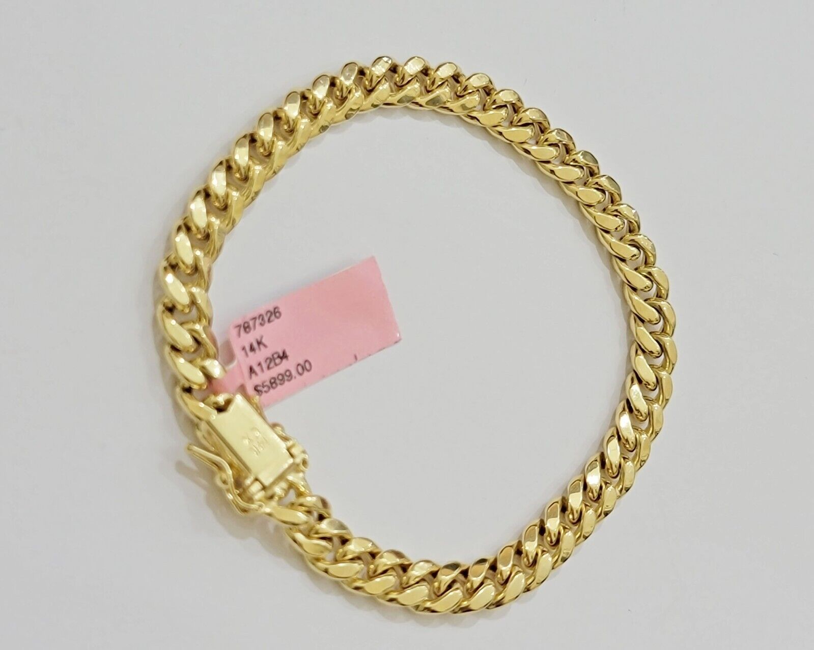 14k Yellow Gold Bracelet 8 Inch 7mm Miami Cuban Link With Box Lock REAL 14KT - Reva Jeweler