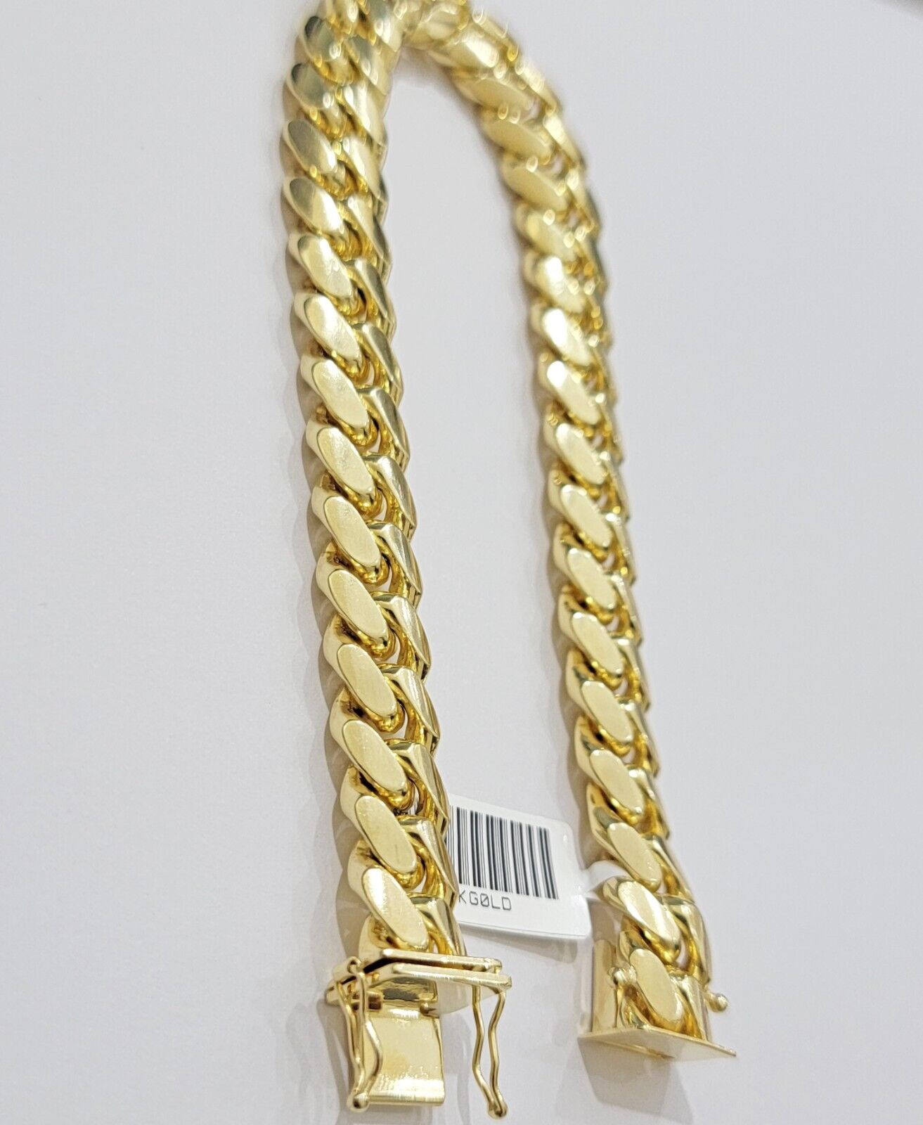 14k Yellow Gold Bracelet 8 Inch Solid 9mm Miami cuban Link Mens Real 14kt Heavy - Reva Jeweler