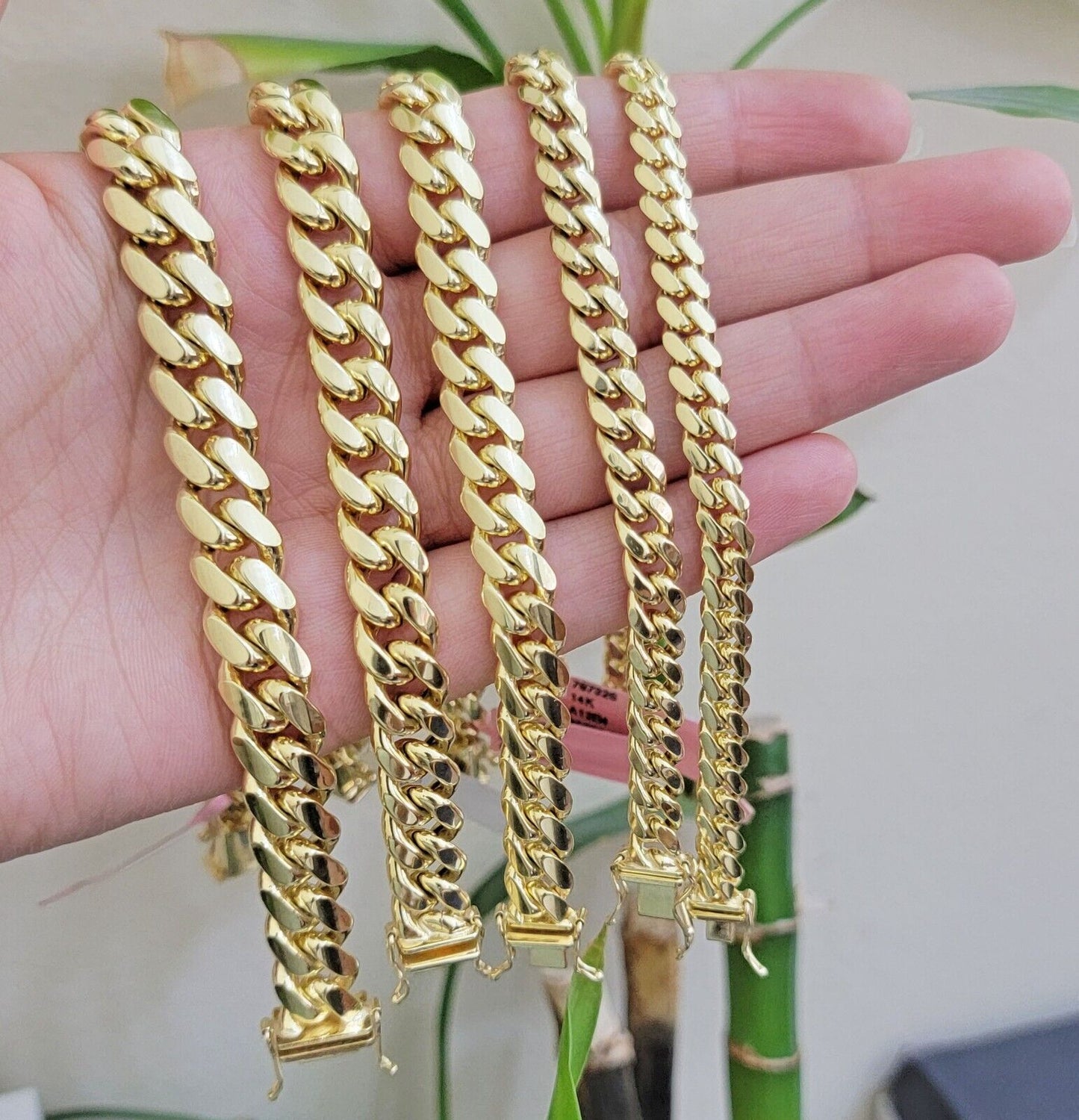 14k Yellow Gold Bracelet Miami Cuban Link 6mm - 10 mm 7.5 - 9 Inch REAL 14kt SOLID - Reva Jeweler