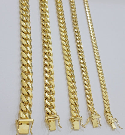 14k Yellow Gold Bracelet Miami Cuban Link 6mm - 10 mm 7.5 - 9 Inch REAL 14kt SOLID - Reva Jeweler