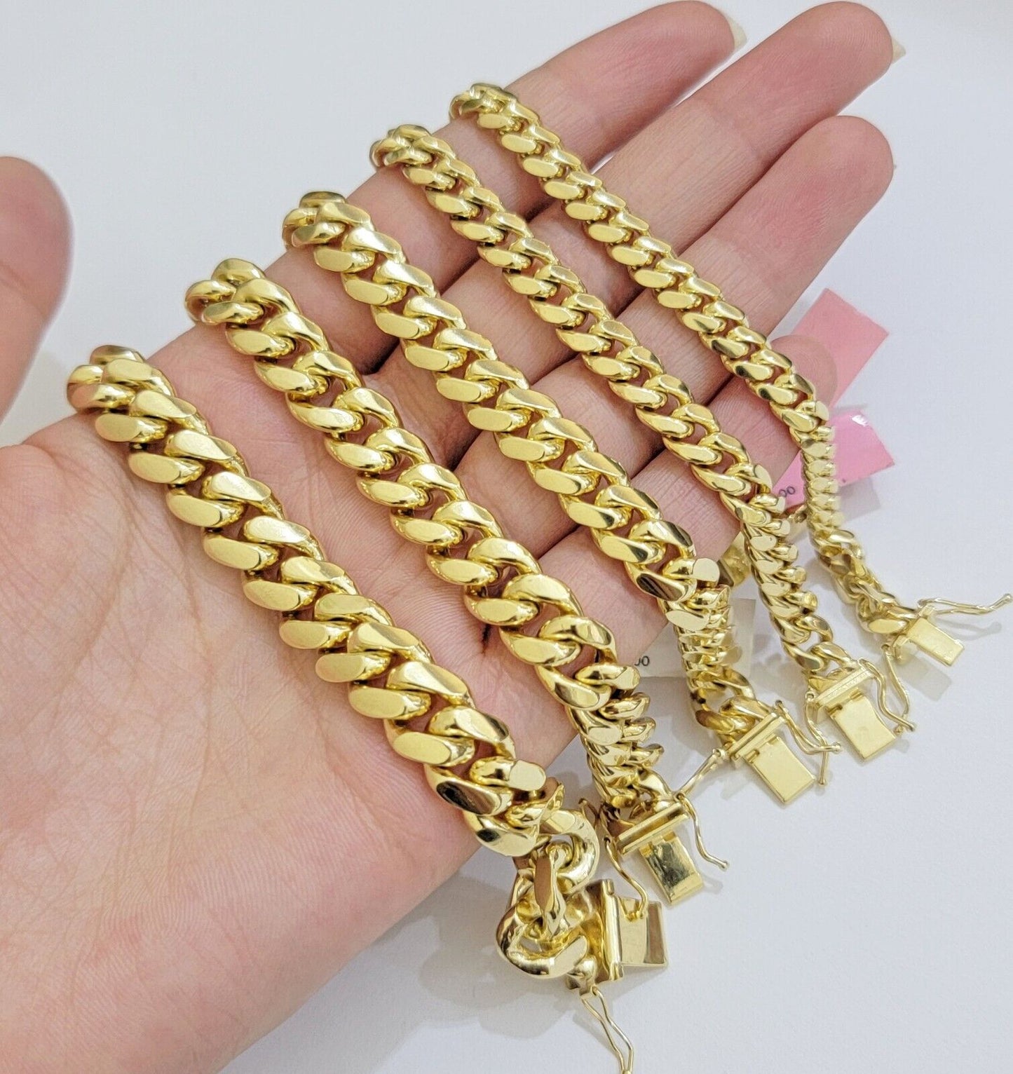 14k Yellow Gold Bracelet Miami Cuban Link 6mm - 10 mm 7.5 - 9 Inch REAL 14kt SOLID - Reva Jeweler