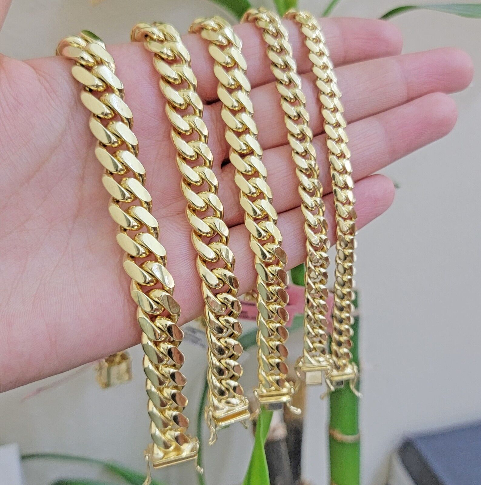 14k Yellow Gold Bracelet Miami Cuban Link 6mm - 10 mm 7.5 - 9 Inch REAL 14kt SOLID - Reva Jeweler