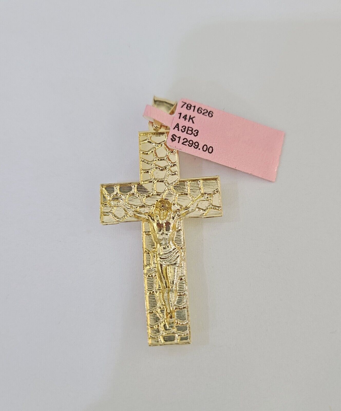 14k Yellow Gold Chain Cross Charm Set Miami Cuban Link Necklace Pendant DISCOUNT