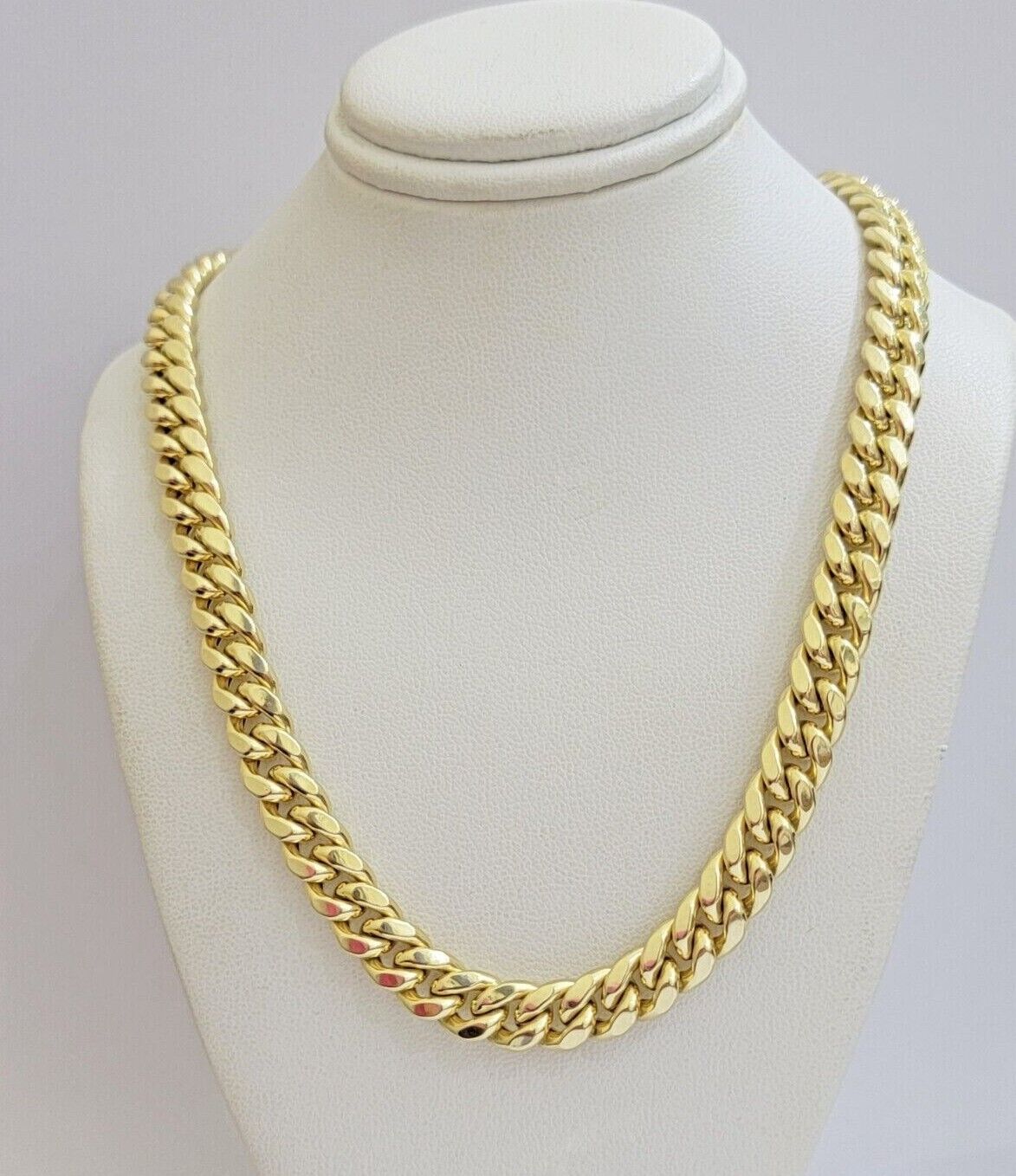 14k Yellow Gold Chain Miami Cuban Link Necklace 9mm 18 - 30 Inch Real 14KT Men's - Reva Jeweler