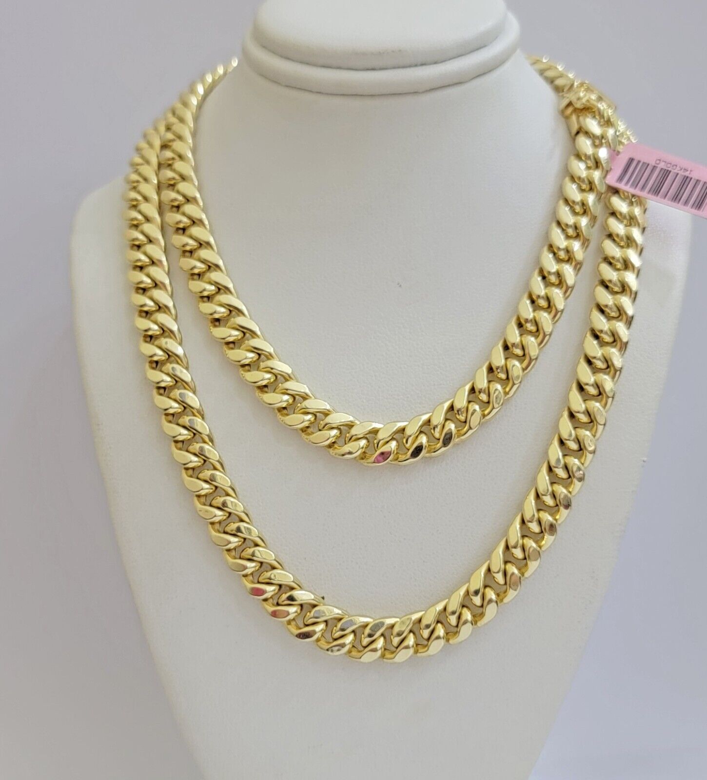 14k Yellow Gold Chain Miami Cuban Link Necklace 9mm 18 - 30 Inch Real 14KT Men's - Reva Jeweler