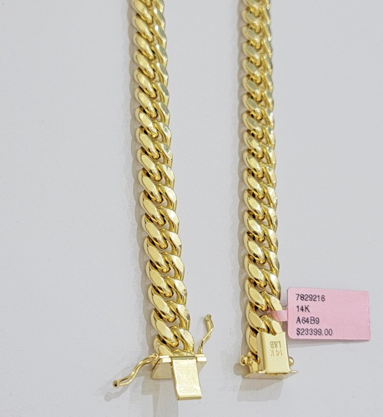14k Yellow Gold Chain Miami Cuban Link Necklace 9mm 24 Inch Real 14KT For Men's - Reva Jeweler