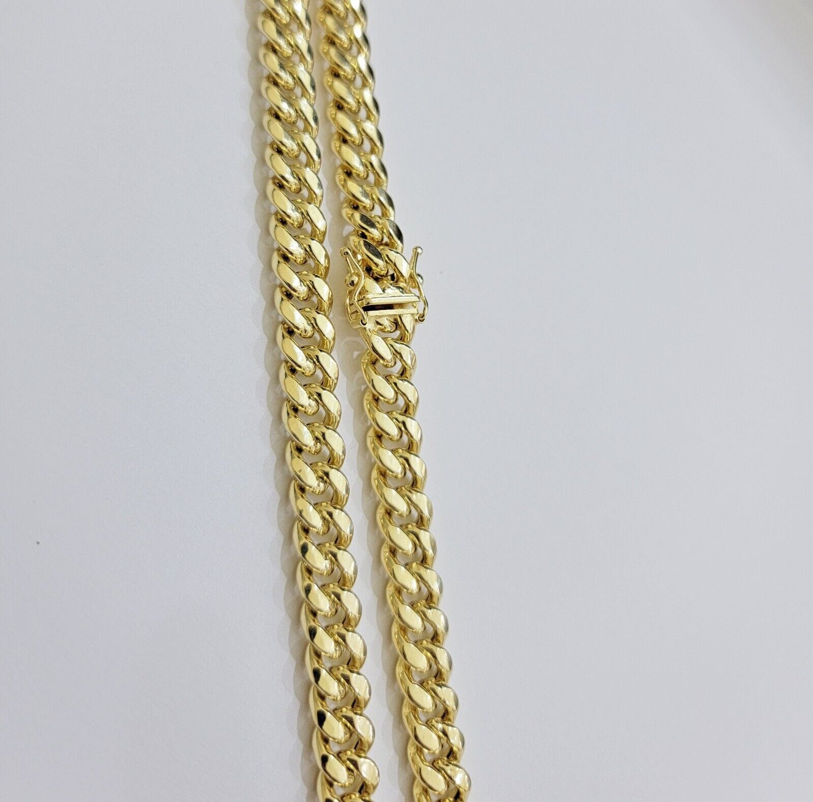 14k Yellow Gold Chain Necklace 8mm Miami Cuban Link 20 - 30 Inch REAL 14KT MEN'S - Reva Jeweler