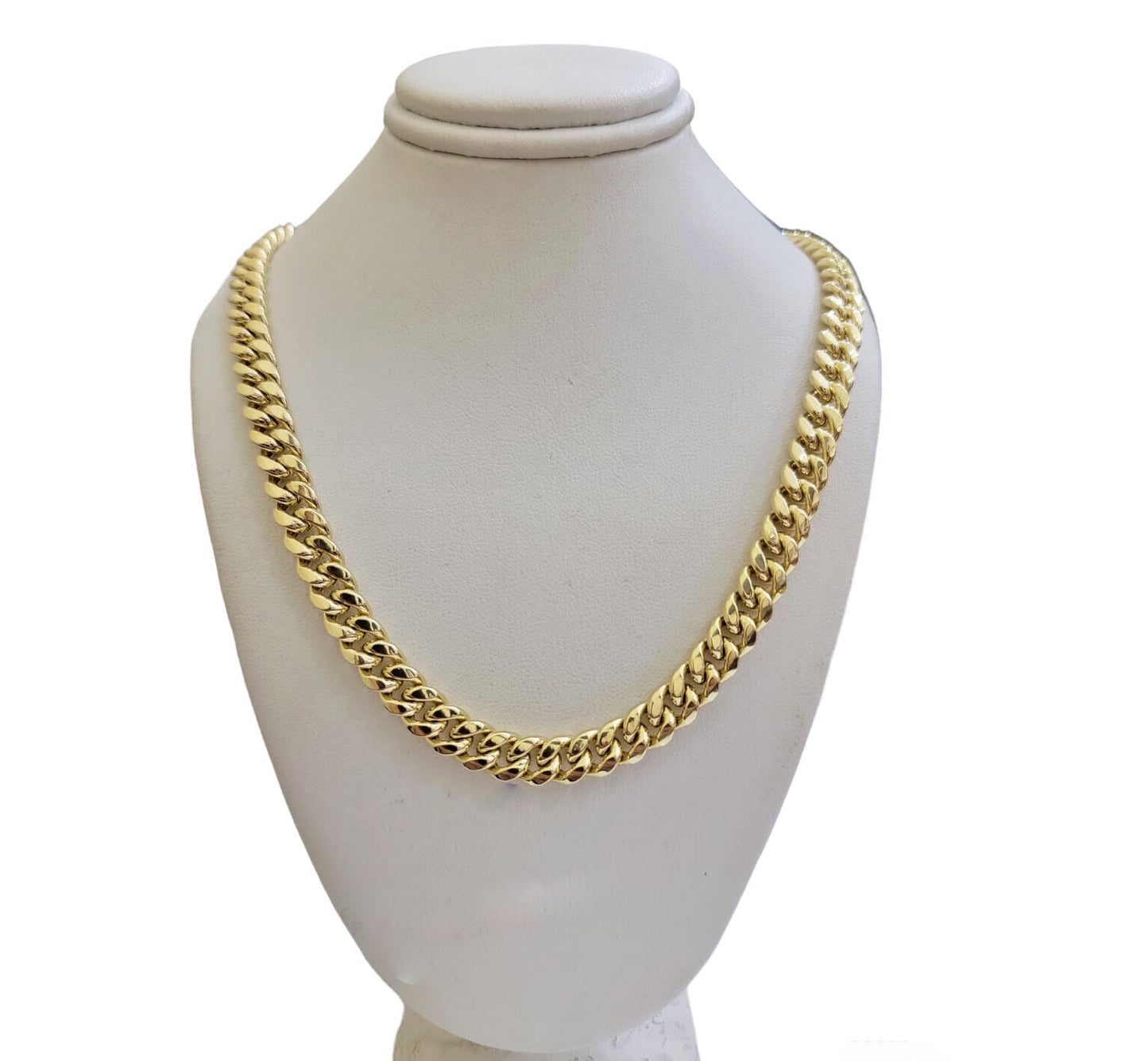 14k Yellow Gold Chain Necklace 8mm Miami Cuban Link 20 - 30 Inch REAL 14KT MEN'S - Reva Jeweler