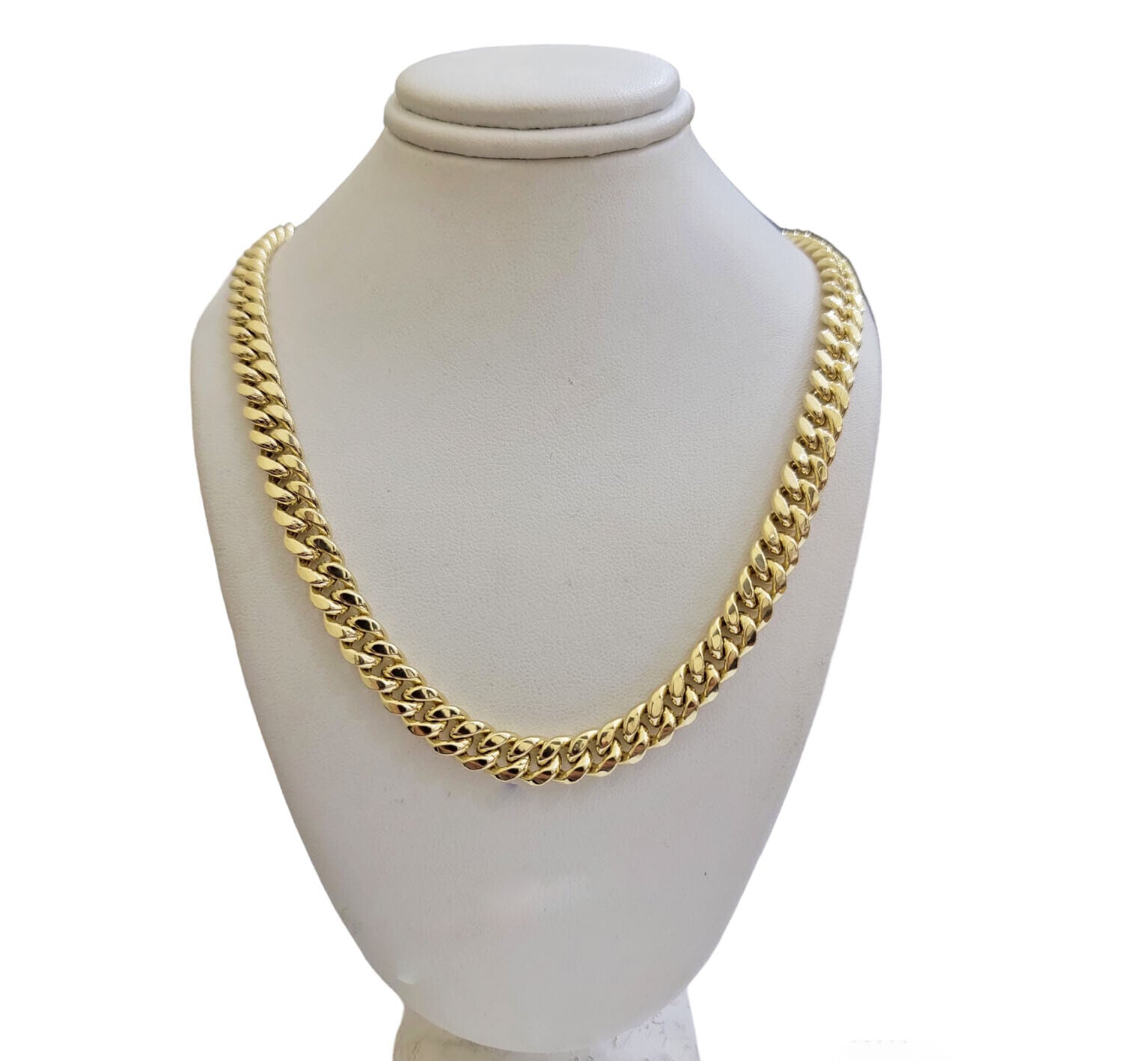 14k Yellow Gold Chain Necklace 8mm Miami Cuban Link 20 - 30 Inch REAL 14KT MEN'S - Reva Jeweler